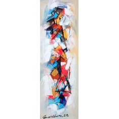 Mashkoor Raza, 12 x 36 Inch, Oil on Canvas, Abstract Painting, AC-MR-714